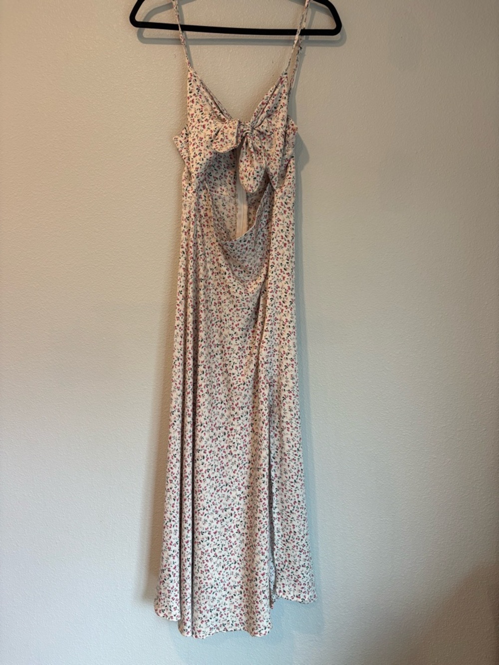 Petal & Pup Pink Floral Maxi Dress with Cutout Tie Front - Picture 2 of 8